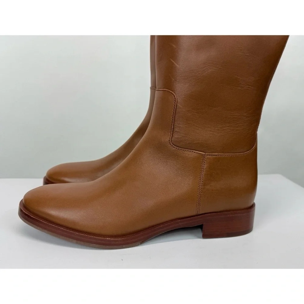 New Tory Burch Everly Strap Riding Boot Sierra Sz 7.5